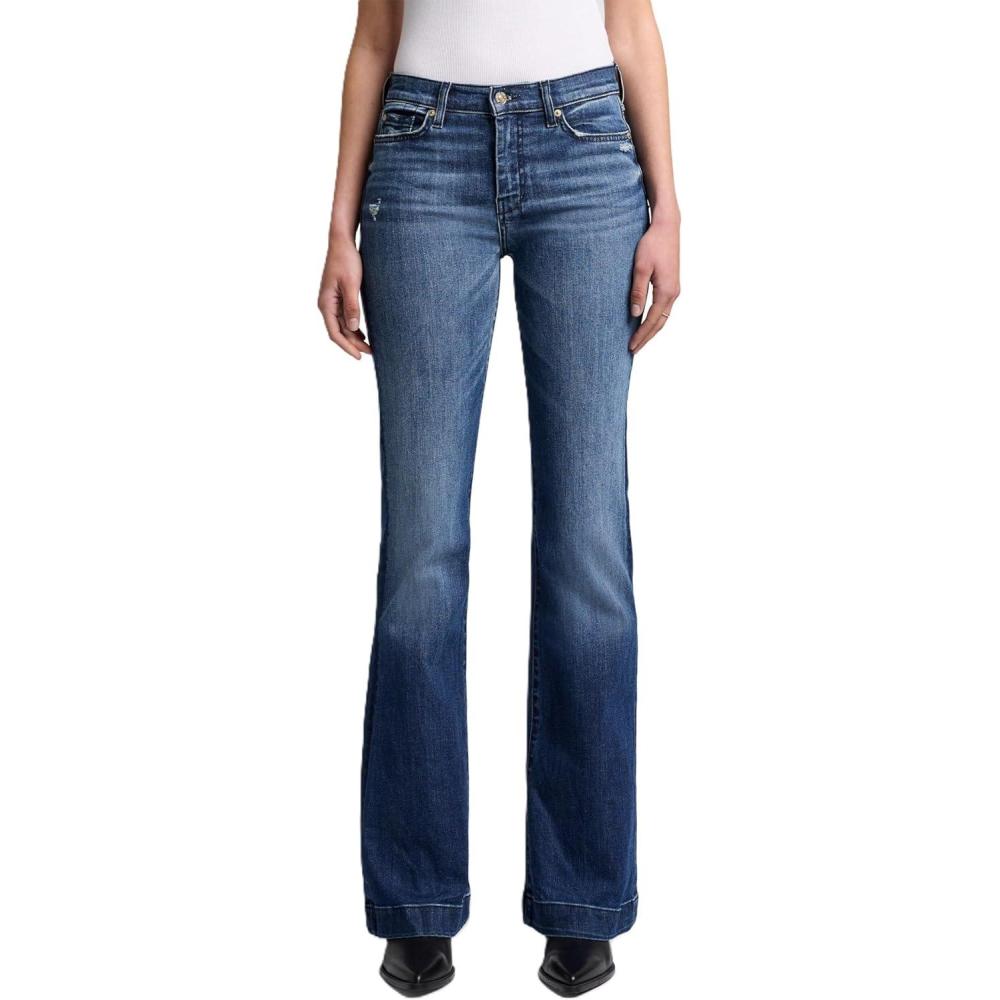 image:image7 For All Mankind Womens Slim Illusion Dojo Wide Leg Trouser JeansLake Blue