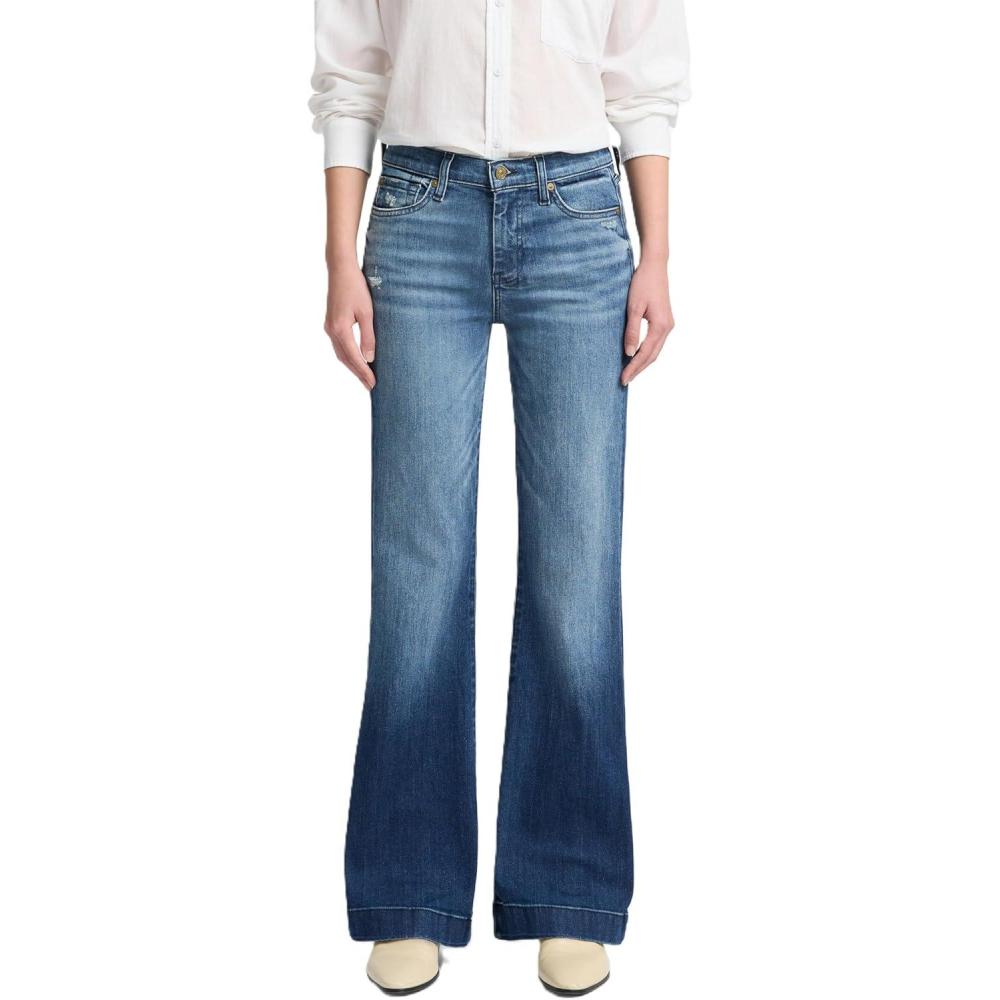 image:image7 for All Mankind Womens Slim Illusion Dojo Wide Leg Trouser Jeans 30Pond Blue