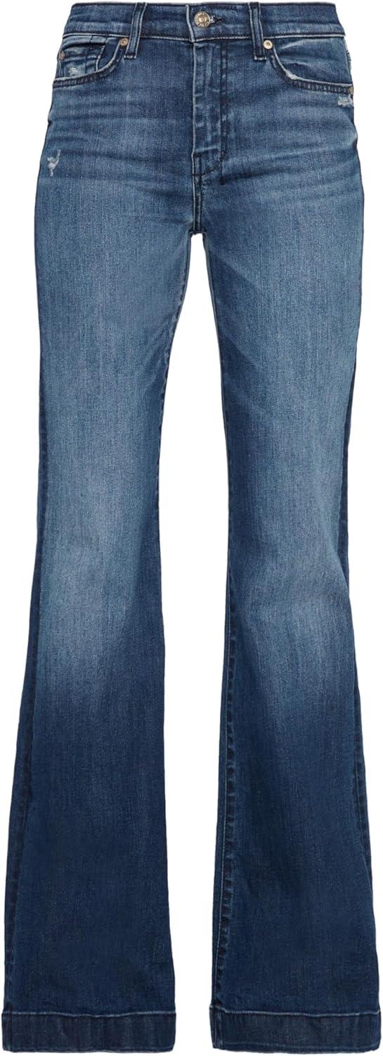 image:image7 for All Mankind Womens Flare Wide Leg Jean Stylish Stretch Denim JeanLake Blue