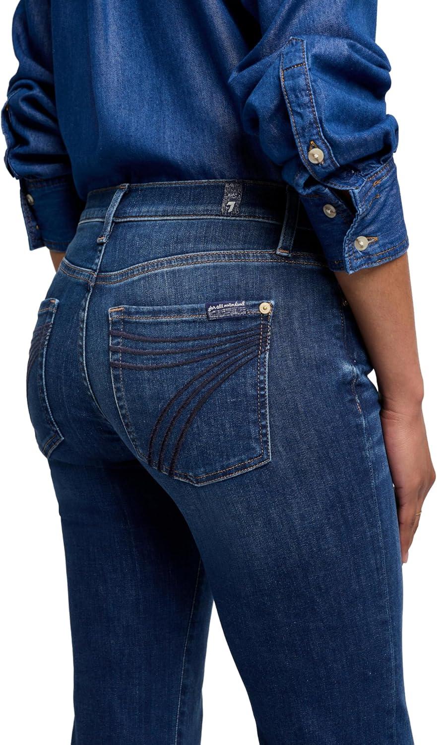 image:image7 for All Mankind Womens Flare Wide Leg Jean Stylish Stretch Denim JeanSantiago Canyon Midnight Rain