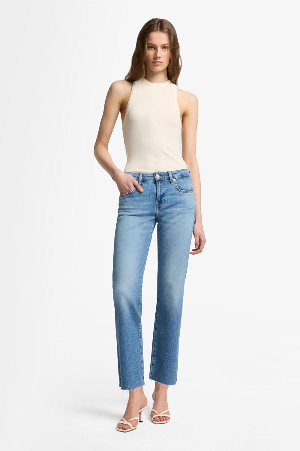 image:image7 for All Mankind Womens Luxe Vintage Calie Straight Leg Ankle JeansFancy