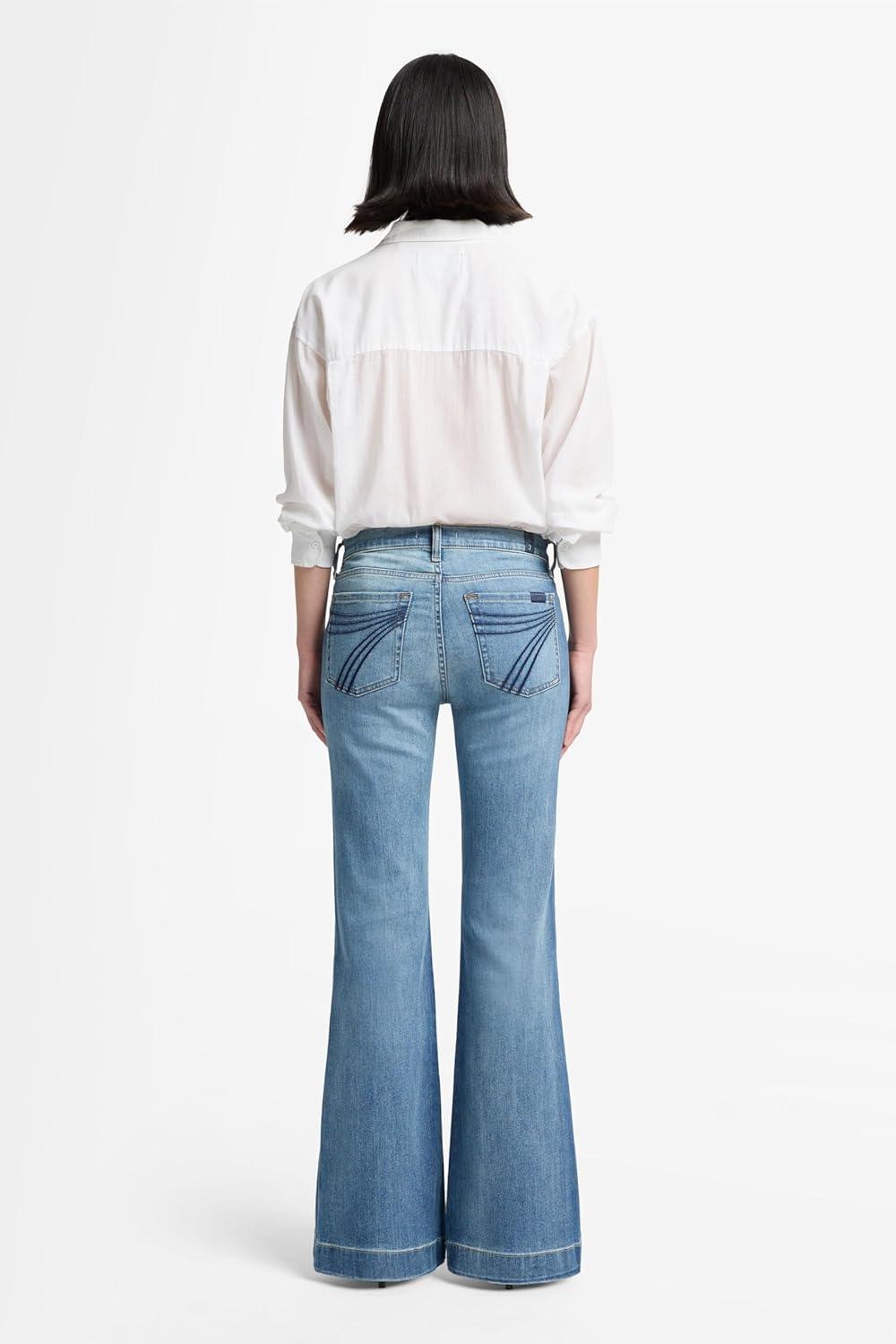 image:image7 for All Mankind Womens Luxe Vintage Dojo Wide Leg Trouser JeansDistressed Authentic Light