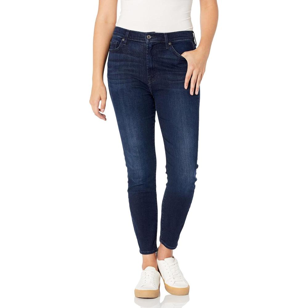image:image7 For All Mankind Womens Ankle Skinny High Rise JeansBlueBlack Santorini