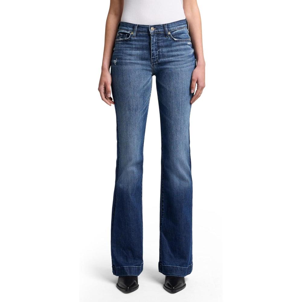 image:image7 for All Mankind Womens Flare Wide Leg Jean  Stylish Stretch Denim JeanLake Blue