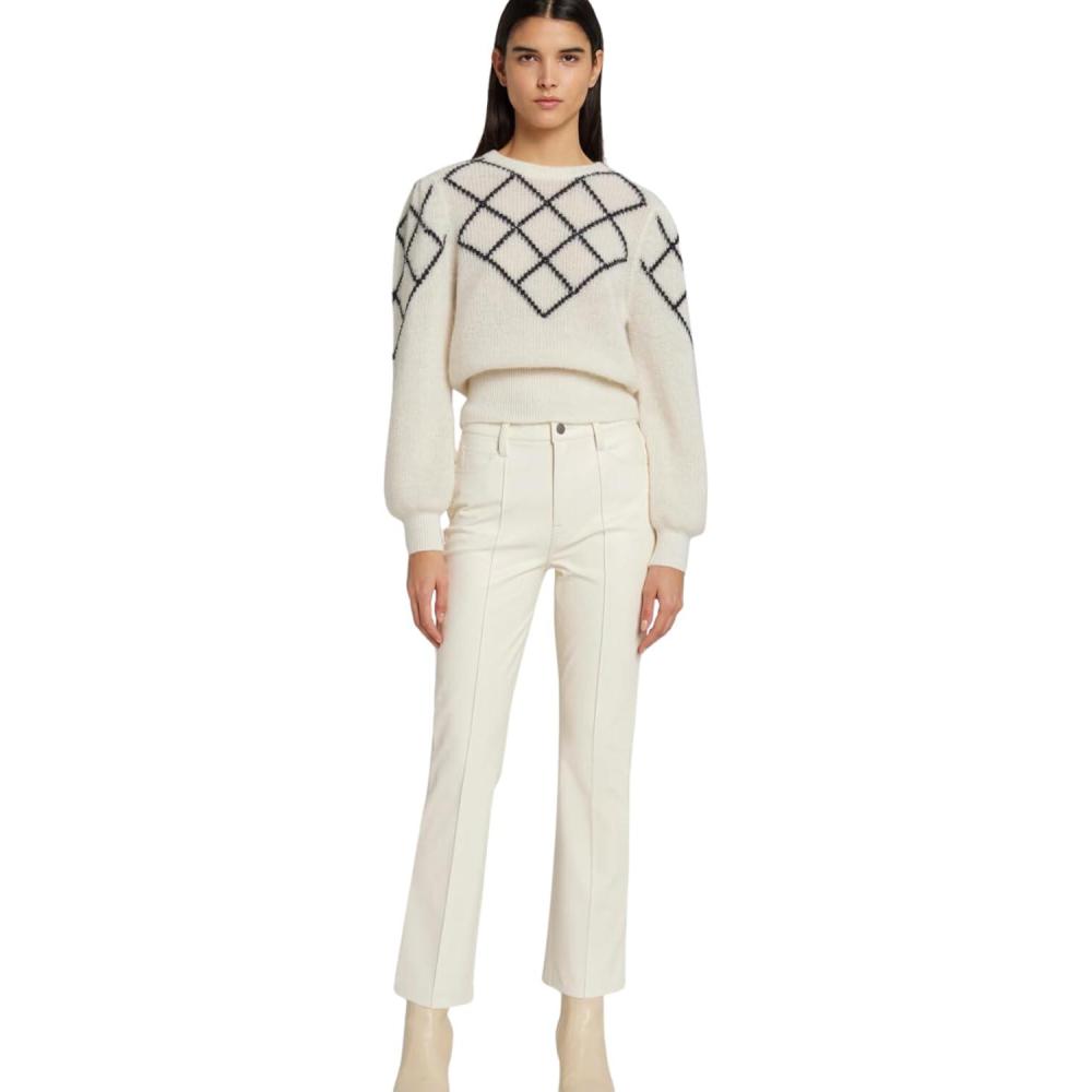 image:image7 for All Mankind Womens Womens HighWaisted Slim Kick Flare JeansCream