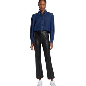7 for All Mankind Women’s Womens High-Waisted Slim Kick Flare Jeans(Black)