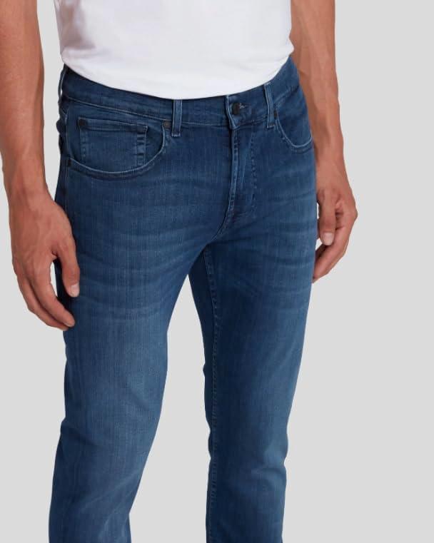 image:image7 for All Mankind Mens Slimmy Tapered Straight JeanMid Blue